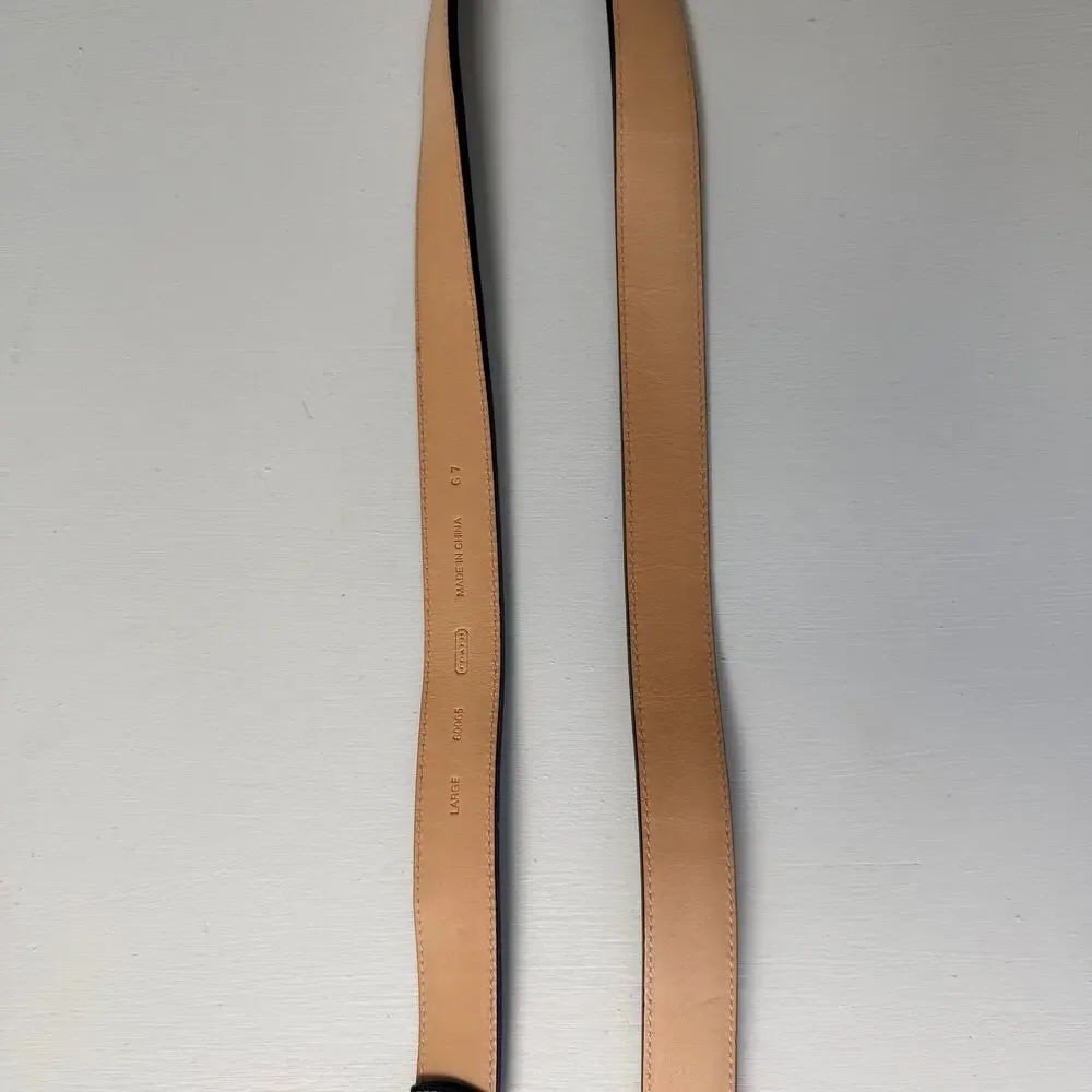Coach Large Black Patent Leather Dog Leash Vintage Hearts & Bones 60065